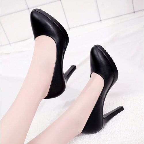 Plus Size 32-43 Stilettos Pumps Women Wedding Shoes Red White 2020 Spring Shallow High Heels Shoes Ladies Platform Shoe