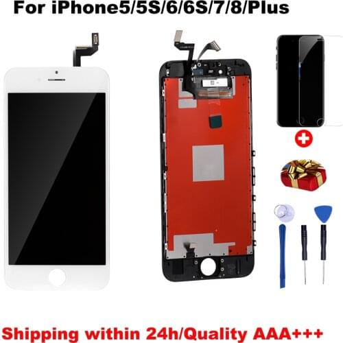 AAA +++High quality for iPhone 5 5S 6 6plus 6S 6S plus 7 7plus 8 plus LCD, replaceable 3D touch screen assembly OLED True Tone