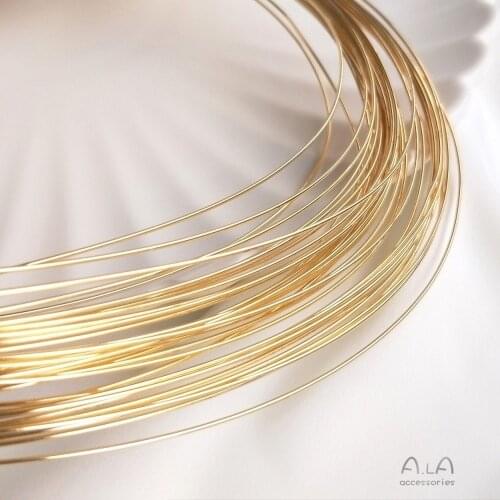 1 Meter/set Silver Half Strong Color Retention 14K Gilded Hard Wire Non-Peeling Gold Injection Copper Wire DIY Jewelry Material