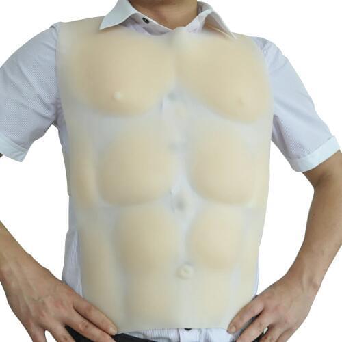 1800g Sexy Man Fake Chest Muscle Belly Macho Man Artificial Simulation Cosplay Dress