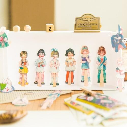 2 Sheets/pack Japanese Washi Paper Tape Tomato Doll Dress-up Series Album Diary DIY Decorative Stickers