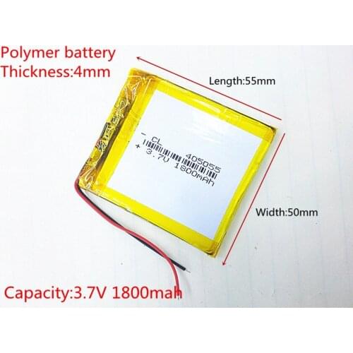 3.7V 1800mAh 405055 Lithium Polymer Li-Po li ion Rechargeable Battery cells For Mp3 MP4 MP5 GPS PSP mobile bluetooth