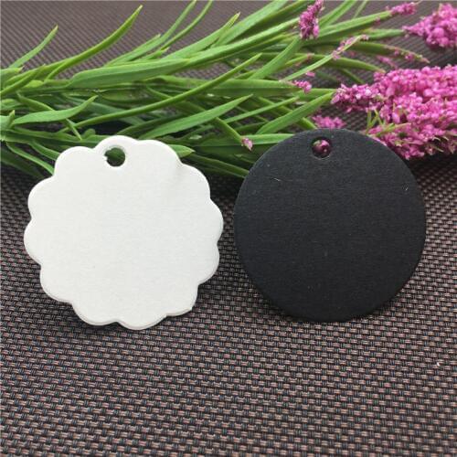 500pcs/lot DIY Cardboard Flower Round Kraft Tags For Engagement Specially Holiday Candy Boxes Bags Label Blank Luggage Note Tags