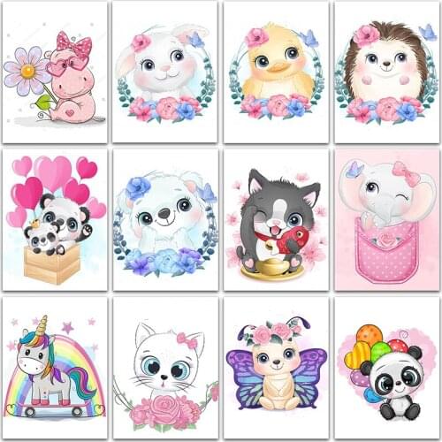 5D DIY Diamond Painting flowers animals Cat panda Elephant rabbit Full Square&Round mosaic embroidery Cross stitch home decor