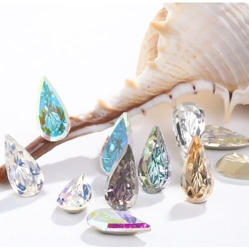 7x14mm Drop Rhinestones Crystals Glitter Glass Crystal Strass K9 Glass Loose Stones Glue On Nails Rhinestones