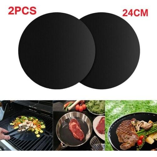 Non-stick BBQ Mat Grill Pad For BBQ cover Heat Resistant BBQ Resistant Pad Temperature Pan Pad Mat High Barbecue Round Reus R0P1