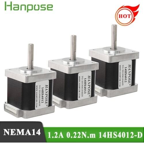 Free shipping 3pcs 40mm Nema14 Stepper Motor 35 motor 4 lead Nema 14 motor 0.22N.M (14HS4012) motor for 3D printer