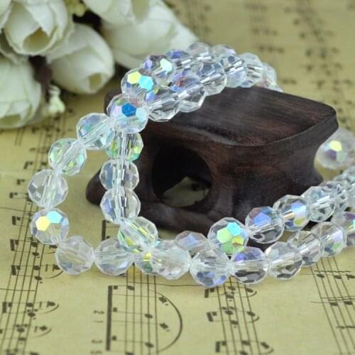 Free shipping 980pcs 6mm Round White AB Color Crystal Beads charm Glass Beads Loose Spacer Bead for DIY Jewelry Making