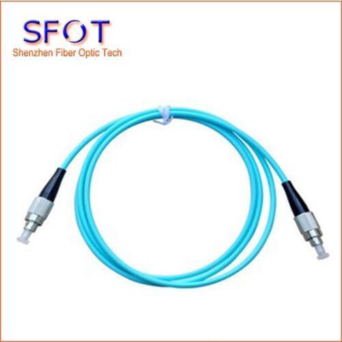 Free Shipping Fiber Optic Patch cord, cable OM3 10G Aqua Multimode 50/125 ST-ST Patchcord Simplex 3mm 3M, 50pcs/lot