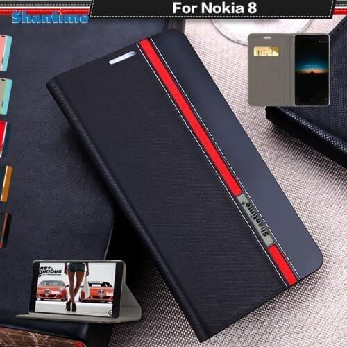 Flip Book Case For Nokia 8 Business Phone Case Vintage Pu Leather Wallet Case For Nokia 8 2018 Soft Silicone Back Cover