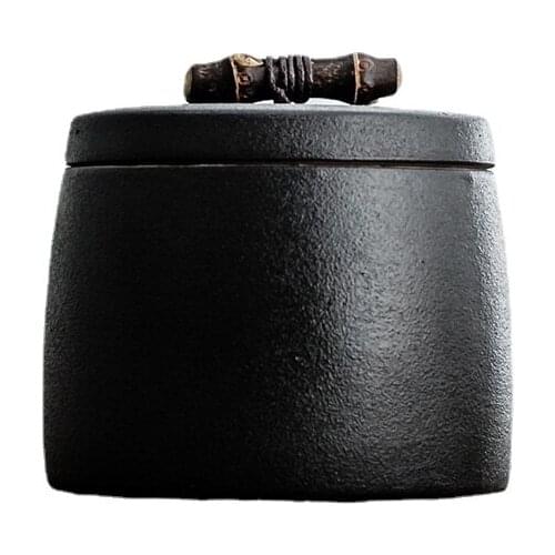 Black-pottery Keepsake Urn Container for Ashes Pet Memorial Cremation Urns Ceramic Funeral for Ashes Dog cat