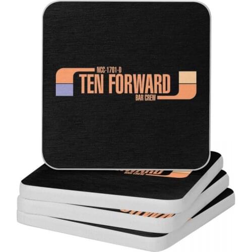 Ten Forward Bar Crew NCC 1701-D Diatomite Square Round Shape Coaster Heat Insulation Cup Bonsai Mat Soap Toothbrush Pad 10x10cm