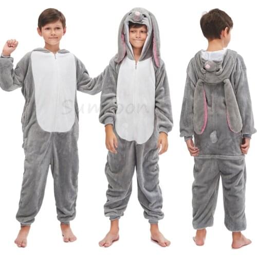 Children Kigurumi Unicorn Pajamas Kids Boys Animal Overalls Jumpsuit Onesies Rabbit Pijamas Sleepwear Teenager Girls Pyjama suit