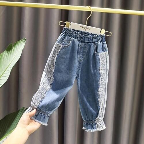 2020 new spring autumn/winter Girls Kids Boys lace jeans pants comfortable cute baby Clothes Children Clothing