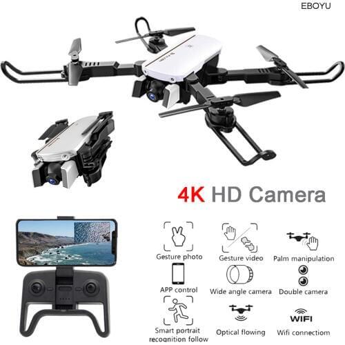 EBOYU 1808 RC Drone 4K/1080P Wide Angle WiFi FPV Camera Optical Flow Positioning Altitude Hold Gesture Control RC Quadcopter RTF