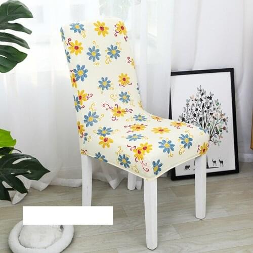 Spandex Elastic Printing Dining Chair Slipcover Removable Kitchen Seat Case Stretch Chair Cover 1pc Anti-dirty housse de chaise