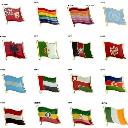 Flag Laple Pin Badge Brooch Bermuda Rainbow U .N Albania Algeria Afghanistan Montenegro Argentina Oman Azerbaijan