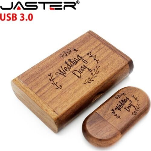JASTER USB 3.0 8GB 16GB 32GB usb Flash Drive High speed pen drive LOGO wooden+Box Personal LOGO print usb stick pendrive U disk