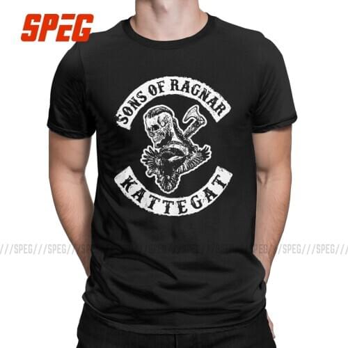Vikings Sons Of Ragnar T Shirts Mens Pure Cotton Novelty T-Shirt O Neck Valhalla Odin Tees Short Sleeve Tops Gift Idea