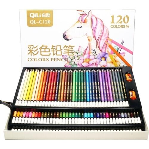 120 pcs Wood Colored Pencils Oil Ink Colorful Rainbow Pens for Professional Painting Drawing School Office Stationery Kit