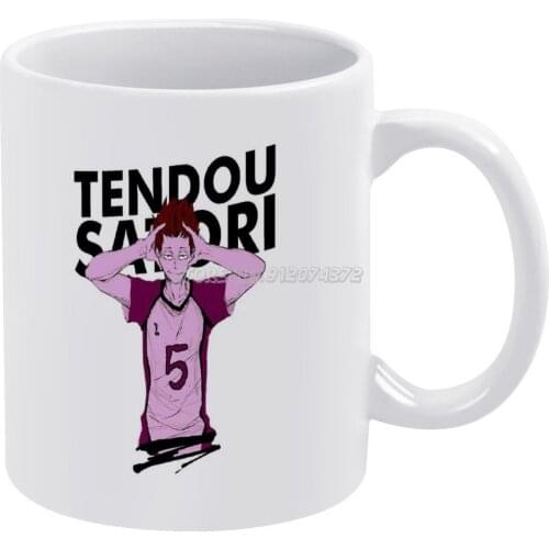 Tendou Coffee Mugs Ceramic Personalized Mugs 11 Oz White Mug Tea Milk Cup Drinkware Travel Mug Tendou Tendouhaikyuu Anime Manga