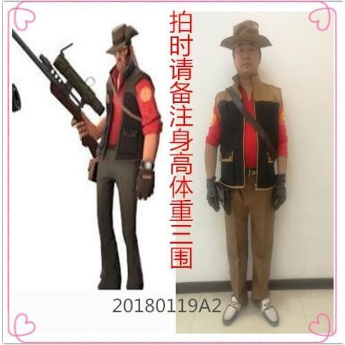 Team Fortress 2 Sniper Game Halloween Cosplay Costume B002