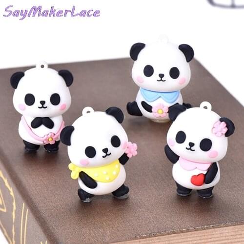 Creative Cartoon Keychain Silicone Jewelry Animal Panda Key Chain Car Girls Bag Keyring Ornaments Accessories Gifts