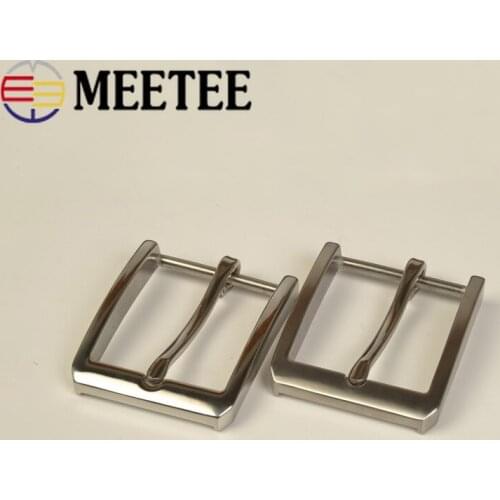 Meetee 1pc/2pcs 40mm Stainless Steel Belt Buckle Mens Pin Buckles Belts Head for Pants DIY Leather Crafts Accessories YK409