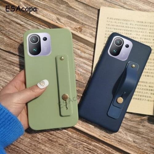 Candy Color Soft TPU Case For Xiaomi Mi 11 Ultra 11 Pro 11 Lite For Xiaomi 10S Wrist Strap Stand Holder Anti-Shock Phone Cover