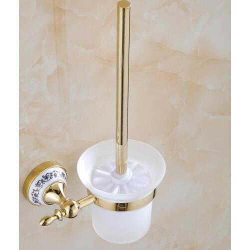 Wall Mounted Bathroom Accessories Brass/Crystal Toilet Brush Holder,chrome Bathroom Products