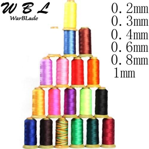 20 Colors Nylon Cord 0.2/0.3/0.4/0.6/0.8/1mm Polyester Cord Sewing Thread Beading String For DIY Braided Bracelet Jewelry Making