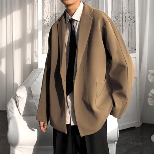 2021 New Luxury Classic Black Blue Khaki Japan Style MenS Casual Blazers Autumn Spring Fashion Brand Loose Long Suit 5XL s830