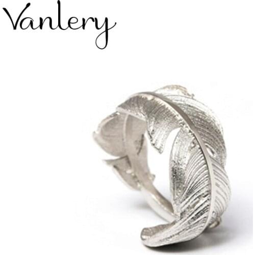 New Gothic Men Feather Rings For Women Jewelry Birthday Gift Romantic Wedding Engagement Drop Shipping 2021