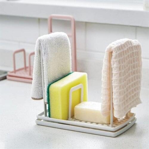 Sponge Soap Shelf Multi-function Kitchen Table Rag Rack Dishwasher Drain-free Free Punching Storage Holders Kitchen Organizer