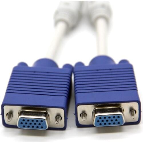 VGA Splitter Cable 1 Dual 2 Monitor 15pin Two Ports Male To Female VGA Cable Video Y Splitter