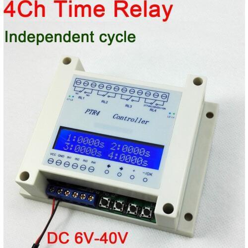 Dykb 4CH time relay independent Timer cycle Delay Switch controller Programmable Digital Timer Relay voltage signal triggers