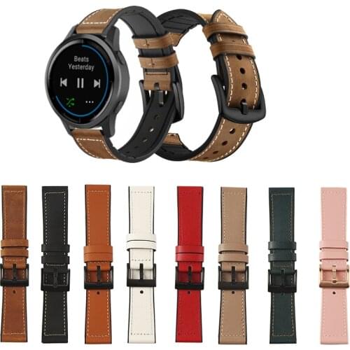 Fashion Leather Silicone Watch Band Strap for Garmin Active vivoactive 4 Replacement Correa Wrist Bracelet straps 22mm