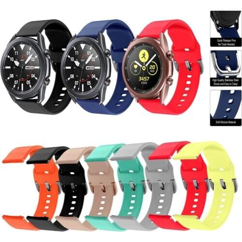 20mm 22mm Soft Silicone Band Strap for Samsung Galaxy Watch3 41mm 45mm Band with fashional colors