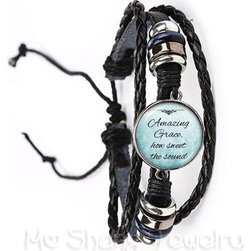 I love Christian Inspirational Jesus Bracelet Faith Bible Charm Men Women Black/Brown Leather Bangle Best Friends Gift
