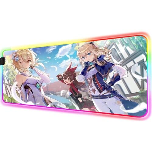 Best Selling Mouse Pad Anime Genshin Impact RGB Carpet Mouse XXl Mini PC Desktop Computer Desk Wireless Charging Mouse Pad Desks