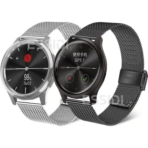 Essidi 18 20mm Mesh Watch Band For GarminMove 3 3S Luxe Style Stainless Steel Bracelet Wrist Strap Loop For Garmin Vivomove 3 3S