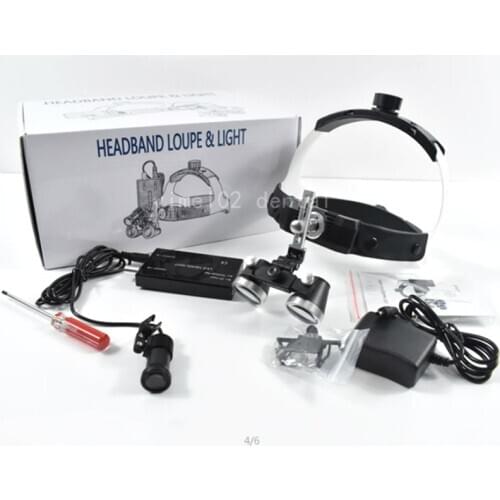 Illuminated Helmet Dental Loupes with LED Headlight Binocular Magnifier f/ Medical Surgical Cosmetic Plastic Surgery