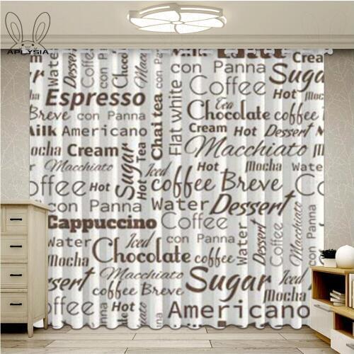 Vintage Kitchen Curtains Retro Style Texts and Typographic Icons Vintage Coffee Shop Restaurant Window Decor