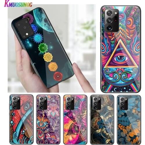 Bright Black Cover Mandala Chakra Yoga for Samsung S20 Ultra Plus A91 A81 A71 A51 A41 A31 A21 A21S A11 5G Phone Case
