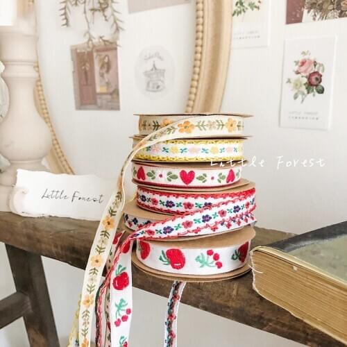 Loverly Embroidered Polyester Webbing Garment Woven Webbing Jacquard Ribbon 5yards