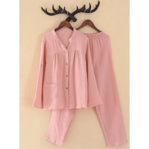 Fdfklak Pink Pajamas Women Cotton Pijama Long Sleeve Two Piece Set Pyjamas Loose Lounge Wear Sleepwear 2020 Spring Autumn