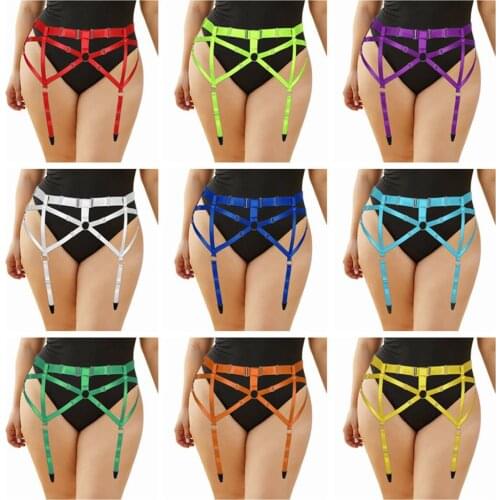 Plus Size Lingerie Plump Women Harness Garter Belt Waistband Suspender Belt Strap Elastic Hollow Bondage Gothic Rave Accessories
