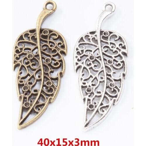 15pcs Popular jewelry leaves zinc jewelry DIY Bracelet Necklace metal jewelry findings 7655