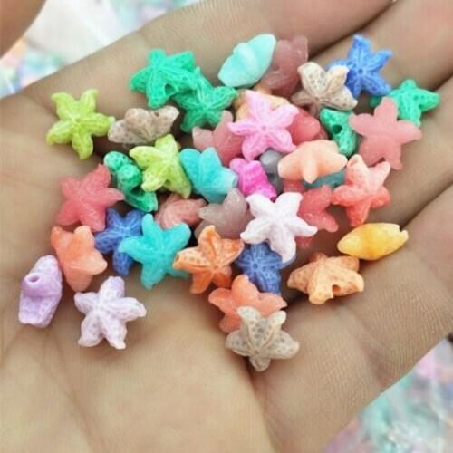 20pcs sea starfish shape of clay beads 10mm diy jewelry beads matching beads for women bracelets making children gifts smalls