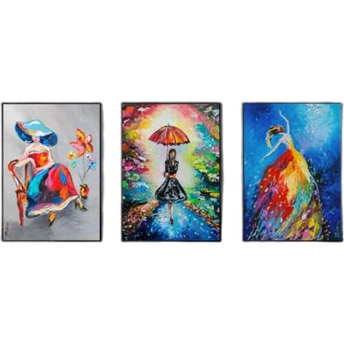 3 Piece Diamond embroidery Cartoon Girl Diamond Painting Mosaic Triptych 5d Picture Fashion woman Art home Gift